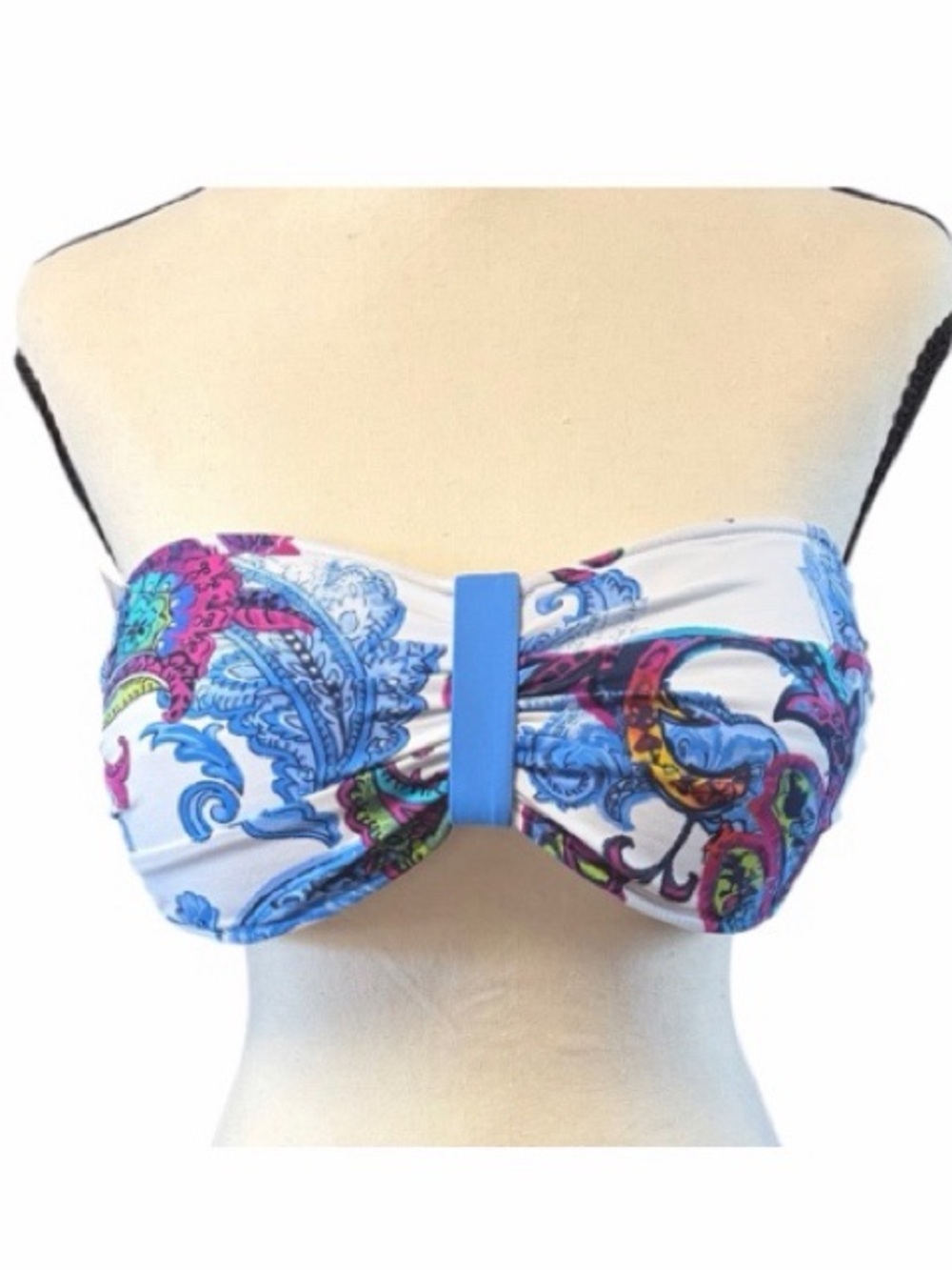 Tommy Bahama Shirred Bandeau‎ Paisley Bikini Top NWT